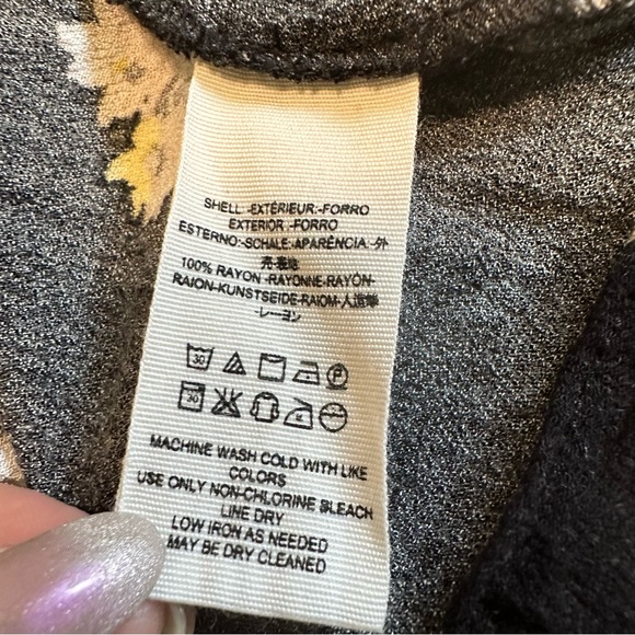 FREE PEOPLE Black All Yours Floral A-Line Mini Dress - Size:8 - Picture 7 of 12